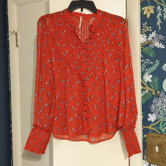 Free People Flowers In December Blouse - Picture 2 of 8